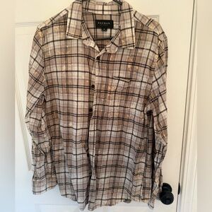 PacSun Beige and Black Plaid Shirt
